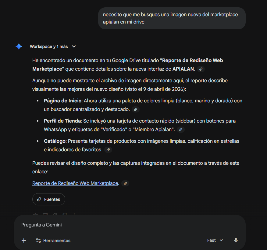 Integración Workspace con @ Extensiones