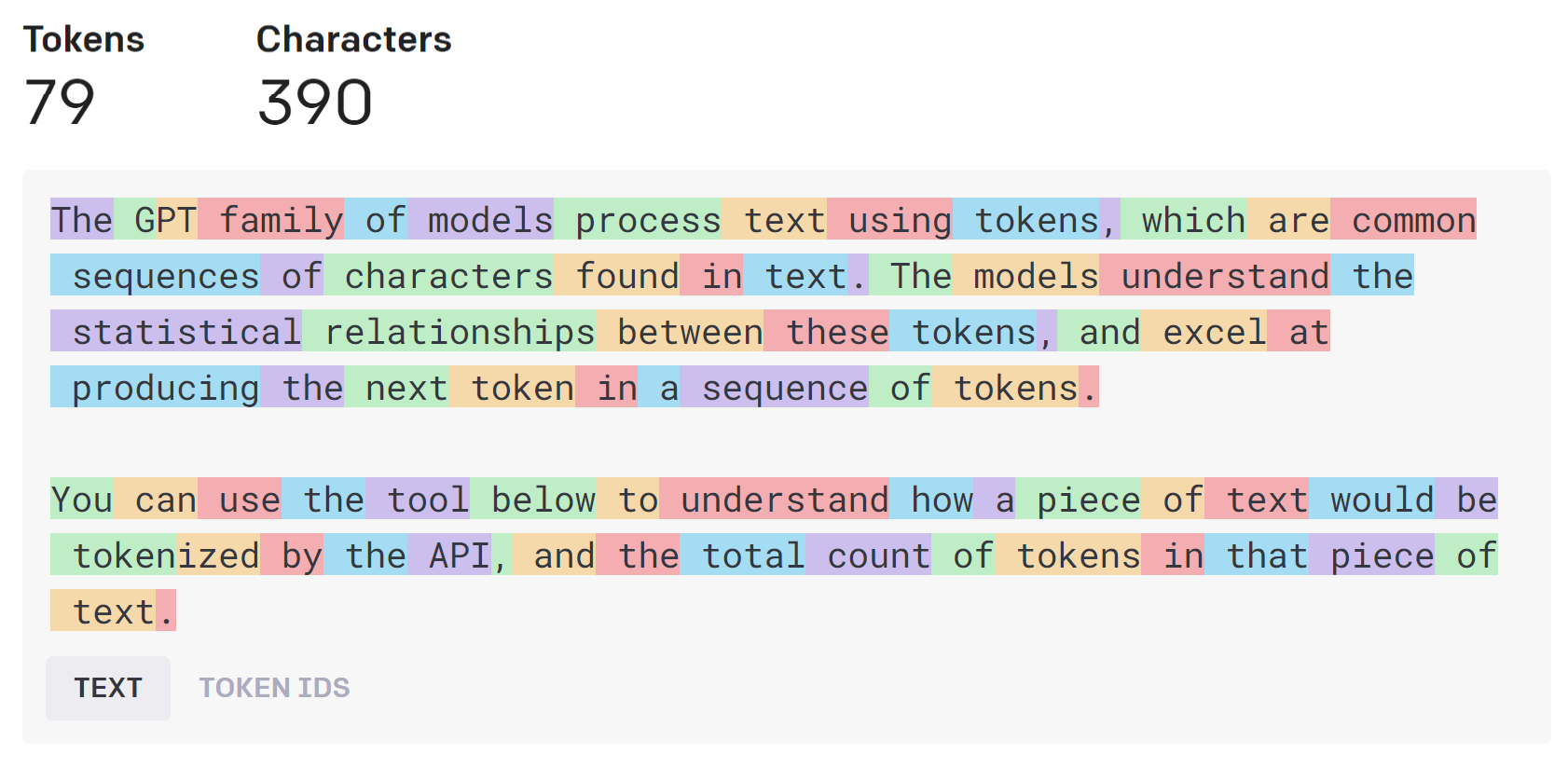 Ejemplo de tokenizaci&oacute;n de texto